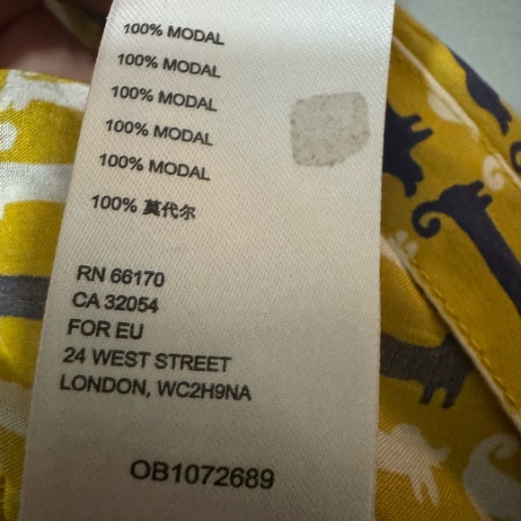 Maeve Anthropologie Fredericka Dog Blouse Top Size 2 Yellow Blue Dachshund - Picture 10 of 10